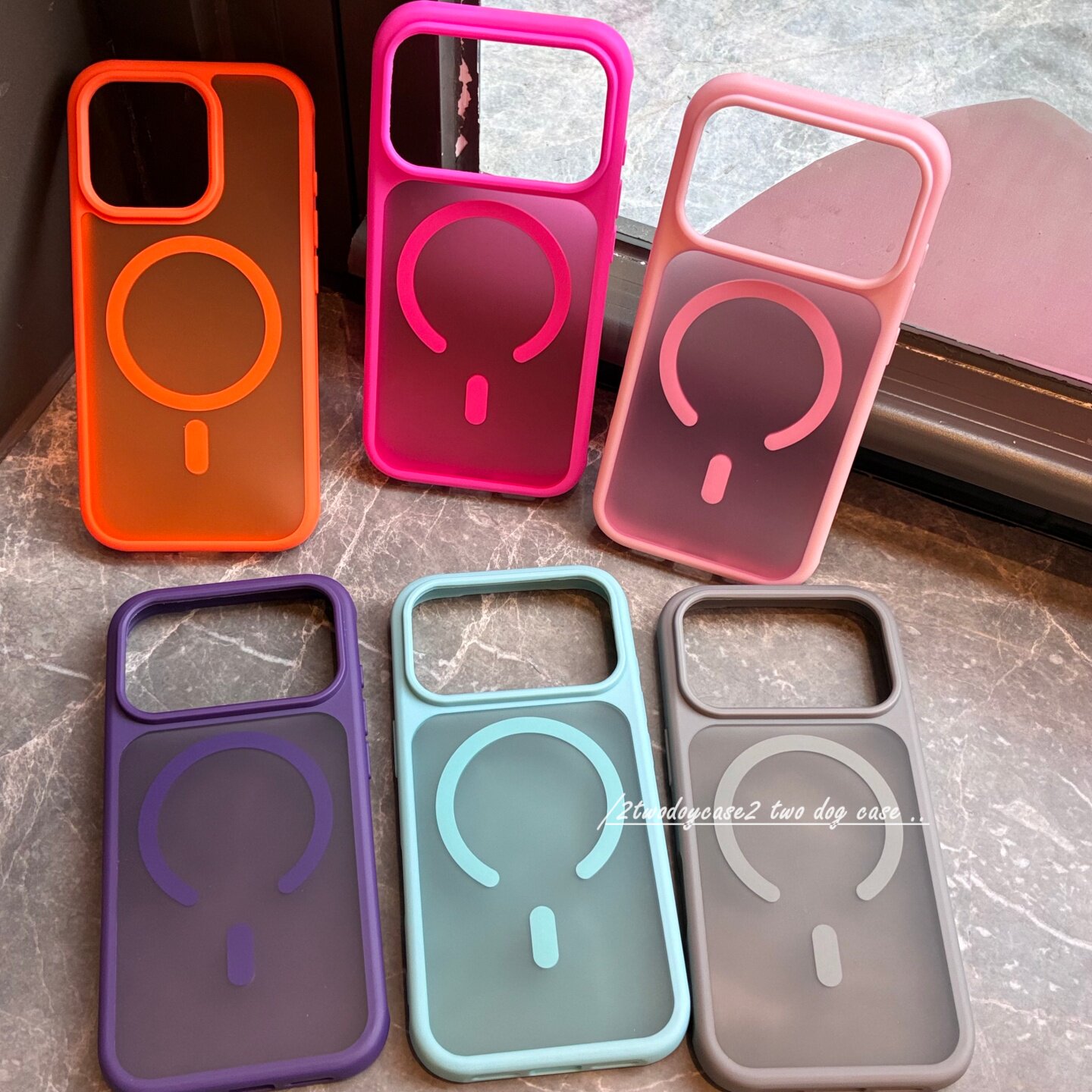 17pro透彩色磨砂粉红亮橙色12pm深紫色14pro哑光圆润边框16promax冷淡灰色带拍照键全包肤感磁吸手机壳情侣15