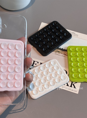 欧美博主自拍创意磁吸吸盘浅粉荧光绿黑白magsafe设计吸盘随意搭配磁吸壳适用于iPhone17透明磁吸硬壳创意