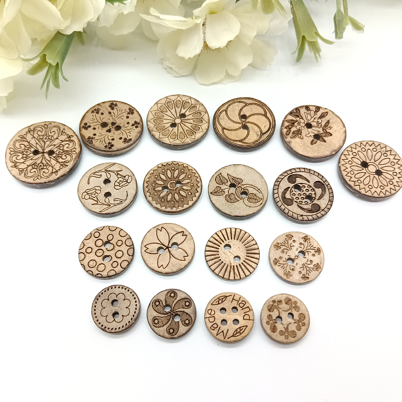 椰子扣子复古diy椰壳装饰纽扣