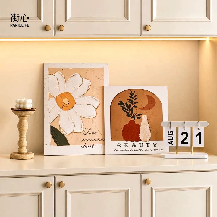 法式奶油风客厅电视柜装饰摆件画入户玄关餐边柜家居好物小众软装