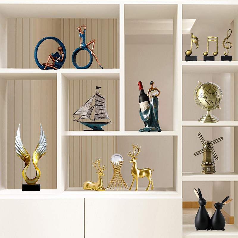 现代样板间展示柜软装搭配套餐玄关客厅办公桌面电视酒柜装饰摆件