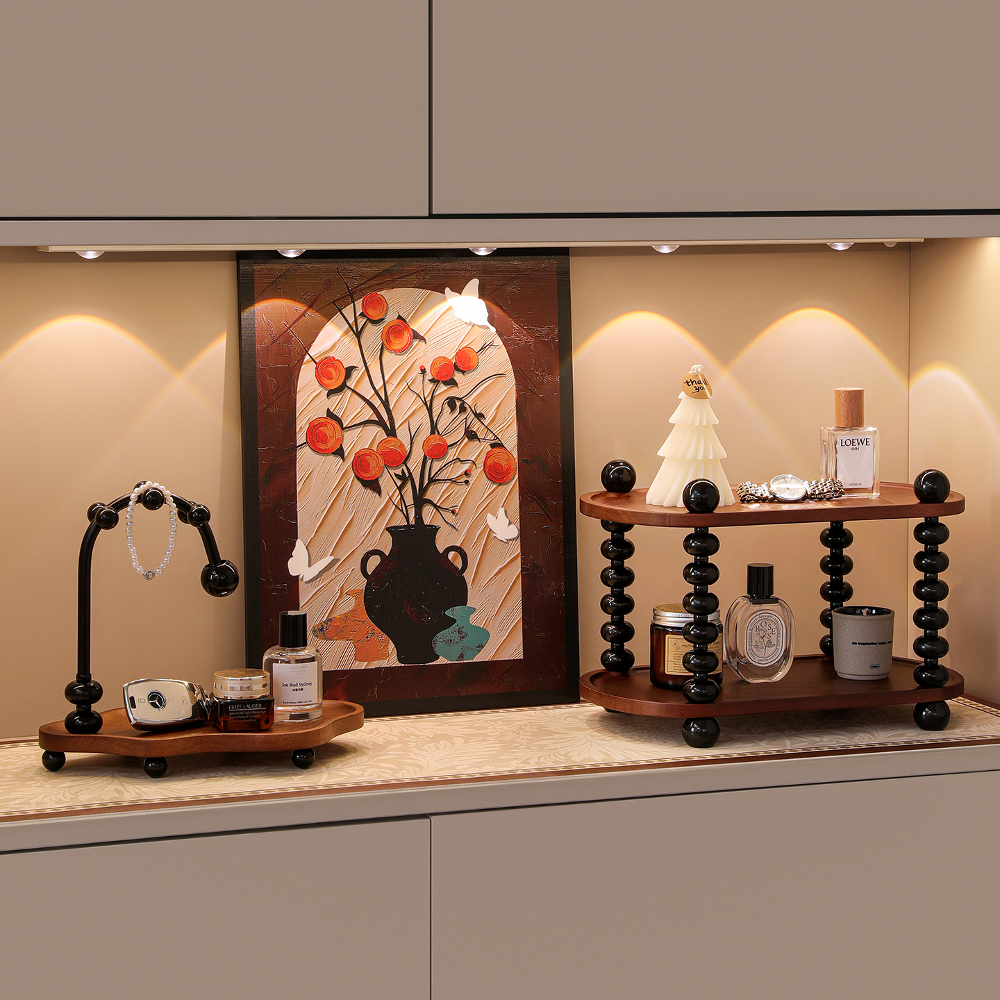 创意玄关中古风钥匙收纳摆件软装