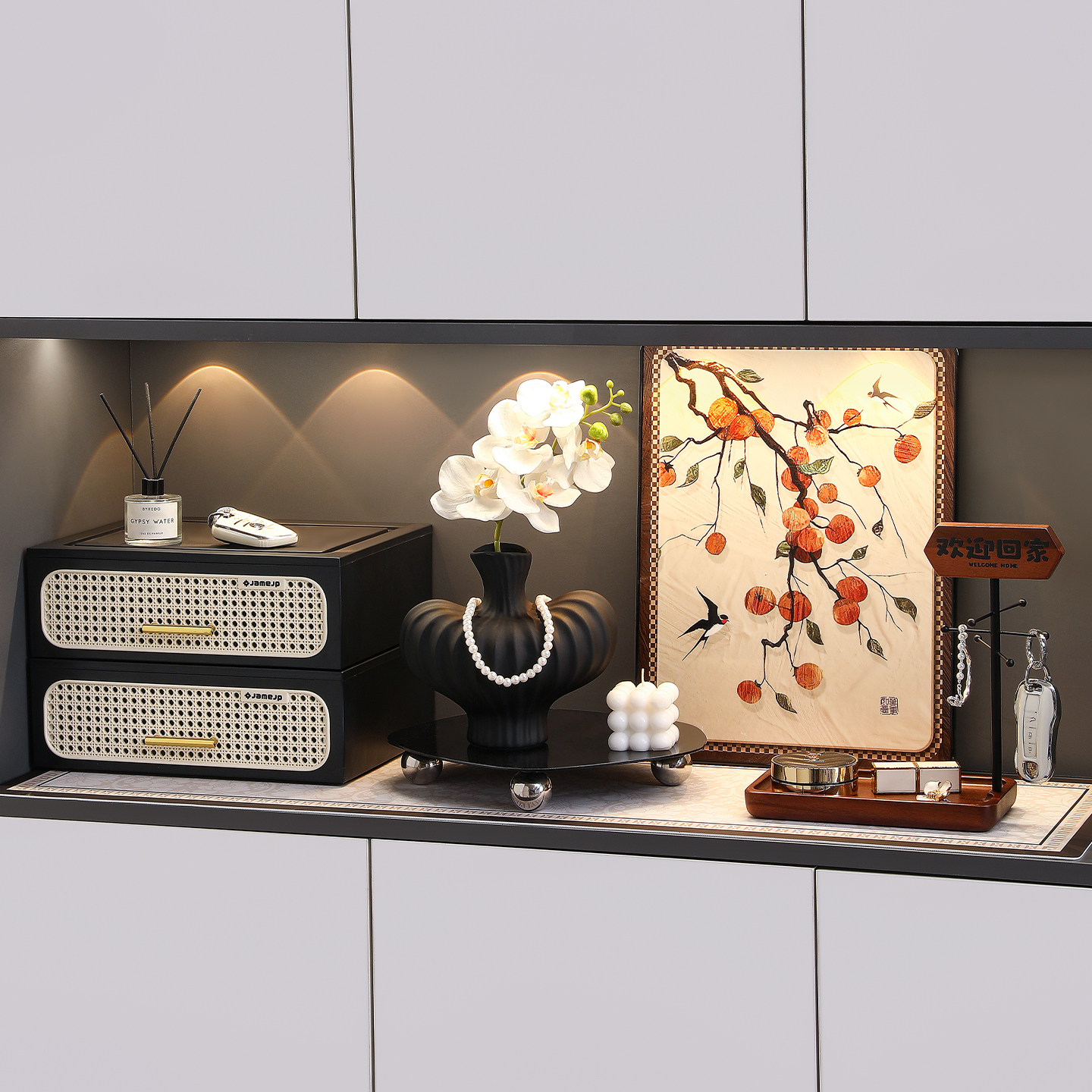 新中式家居摆件进门玄关装饰品