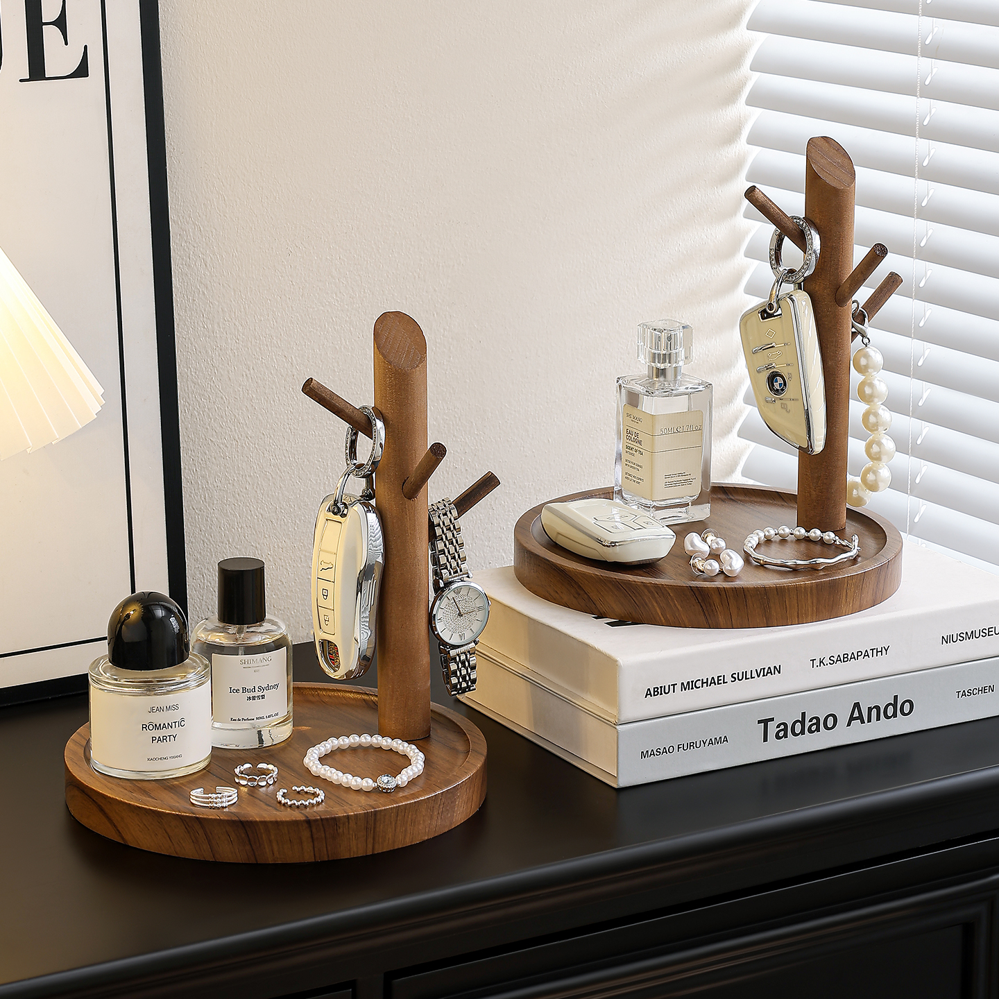 中古风玄关钥匙首饰置物架高级感