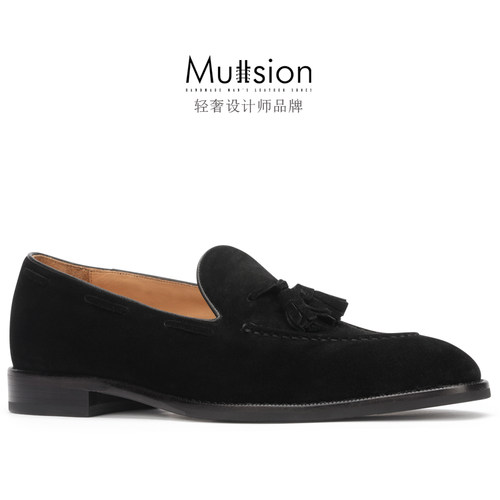 Muttsion/穆勋流苏乐福鞋反绒皮