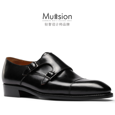 Muttsion/穆勋孟克鞋男僧侣皮鞋