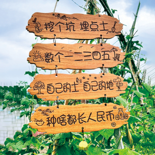 创意庭院小院氛围标语阳台凉亭花园民宿定制实木刻字装饰挂牌木牌