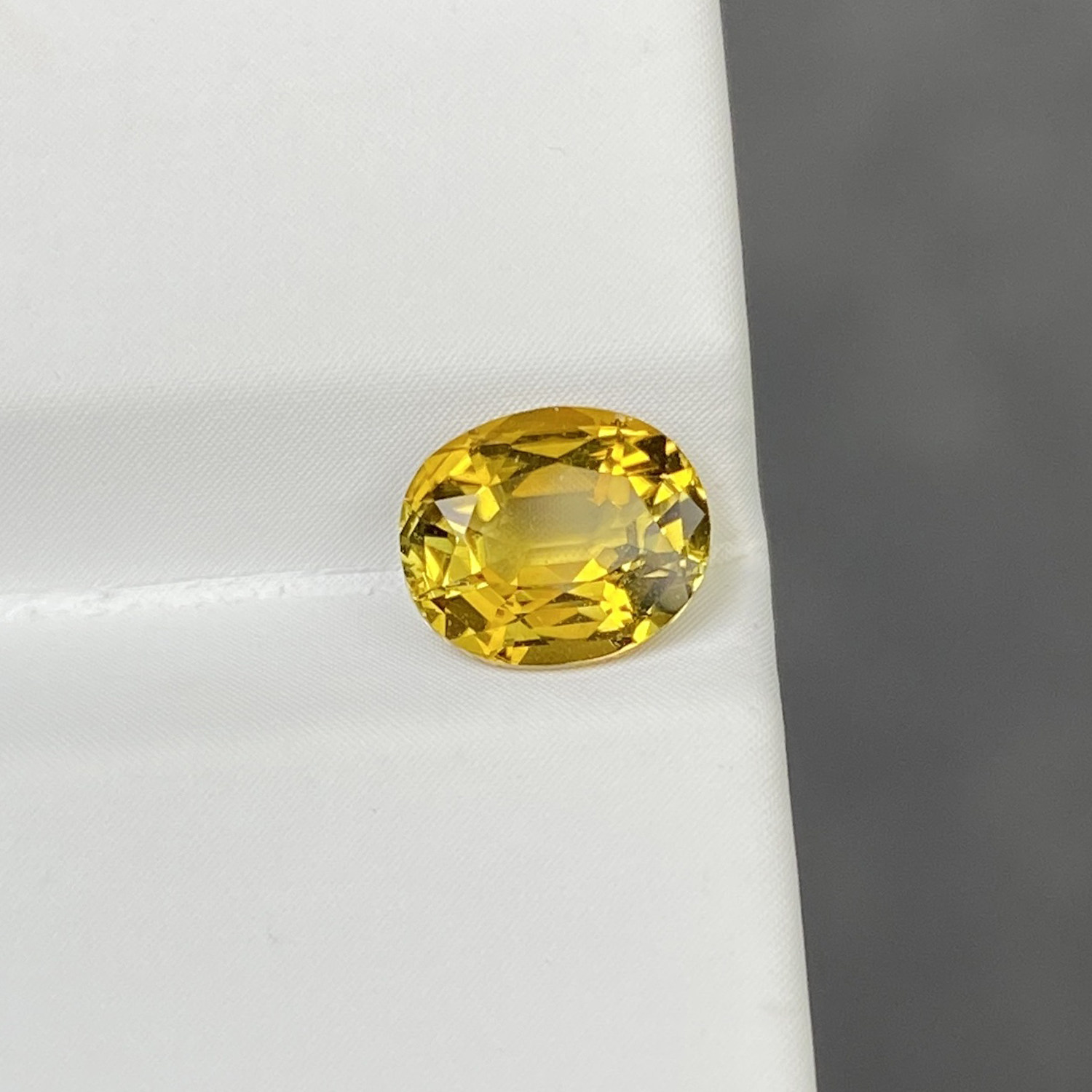 【一氏】1.15克拉天然蜜糖黄碧玺宝石椭圆戒面干净闪亮10月生辰石