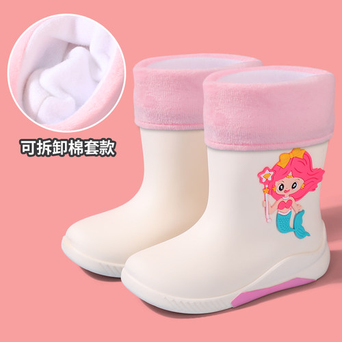 儿童雨鞋男童女童防滑防水女孩小学生上学幼儿园专用水鞋宝宝雨靴