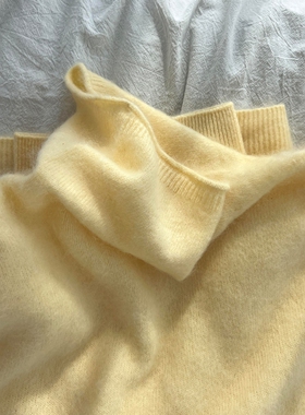 蛋黄色高领毛衣女款2025新款冬可外穿内搭打底衫百搭修身显瘦上衣