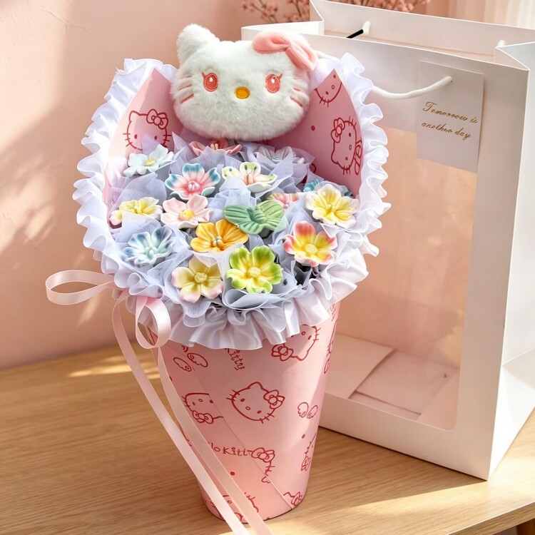马卡龙陶瓷精品冰淇淋花束图片