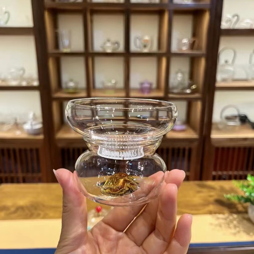 玻璃茶漏茶滤一体打孔茶叶过滤器公道杯套装日式茶漏器单独-封面