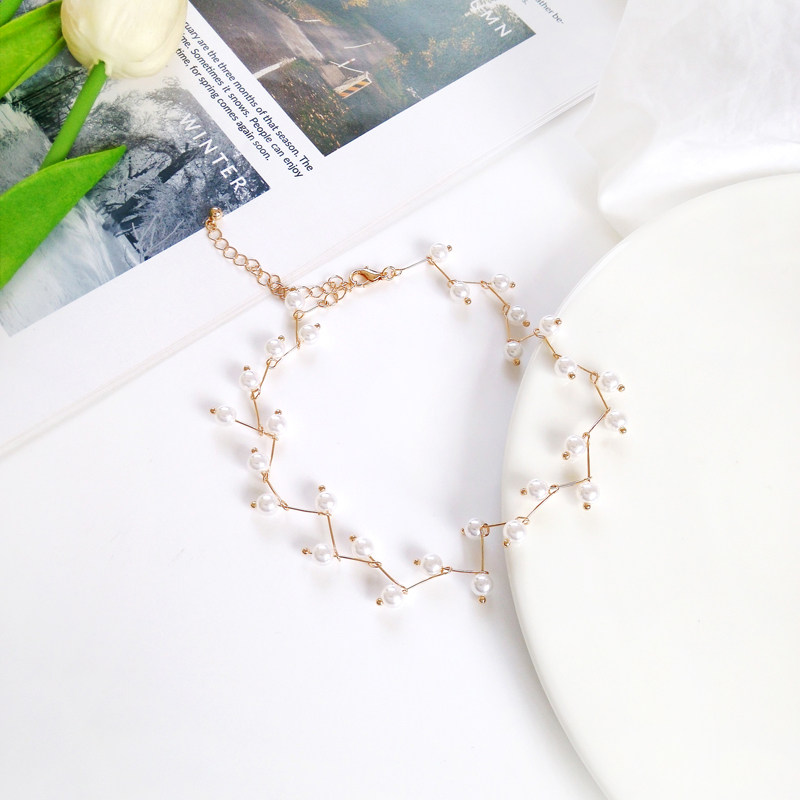 grace Pearl overlapping fashion Geometry personality weave Hand made originality Simplicity Korean Fan Clavicle chain Necklacein the Accessories/Fashion Jewelry, Necklace  category - from Buy2taobao.com to provide professional Taobao agent buy service