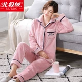 Зимняя коралловая бархатная демисезонная фланелевая пижама, зимний удерживающий тепло комплект, увеличенная толщина, большой размер