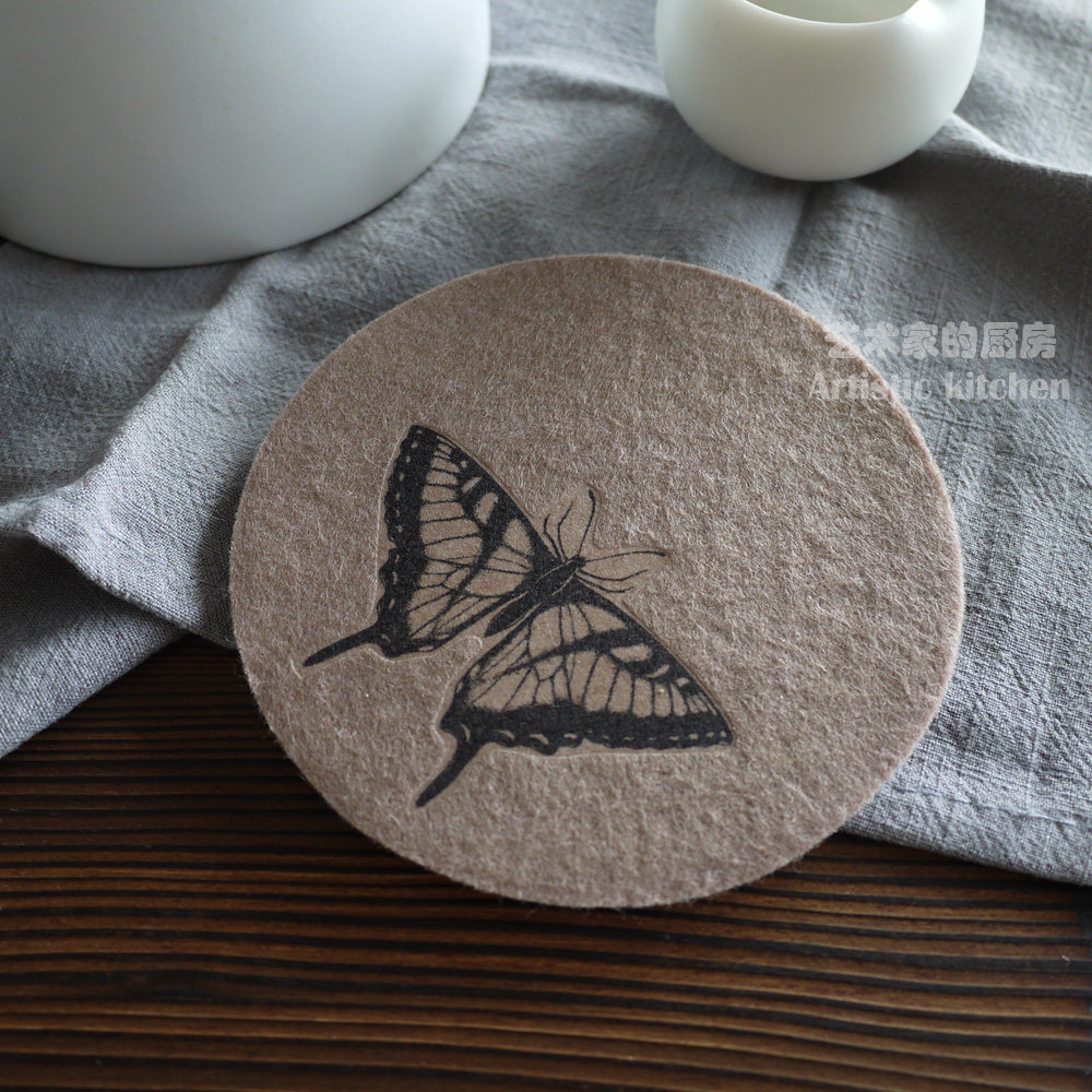 INS 스타일 차 코스터 북유럽 펠트 플레이스 매트 냄비 및 그릇 매트 흡수성 및 단열 장인이 손수 제작 20 위안 이상 구매시 무료 배송