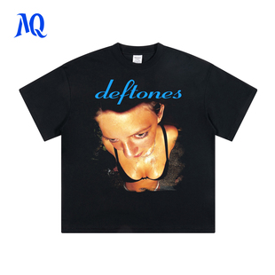 MQ原创2025SS Deftones朋克乐队亚声调重金属乐队短袖美式复古T恤