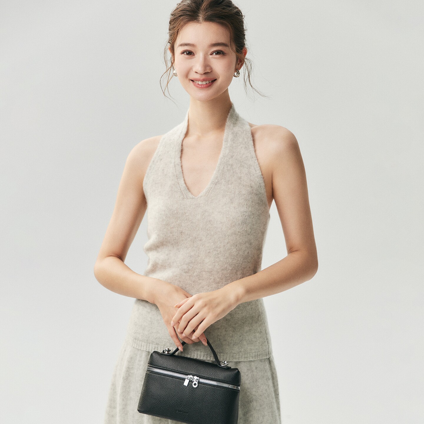 桑蚕丝羊绒吊带+开衫~2026秋冬女套装上衣羊绒桑蚕丝开衫背心宽松