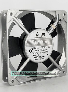 全新三洋Sanyo 115V 2330V 12CM 电焊机柜散热风扇12025 109S072U
