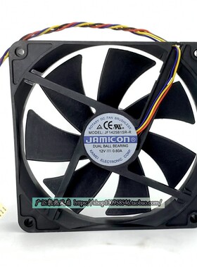 全新JAMICON JF1425B1SR-R 12V 0.60A 大风量 散热风扇14025 14CM