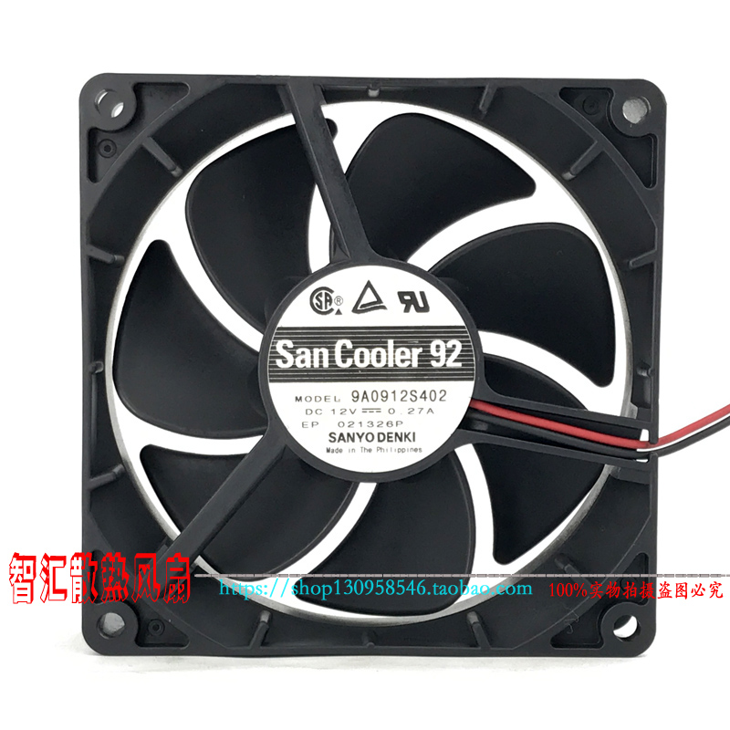 三洋 9A0912S402 9225 12V 0.27A 9厘米CM 机箱电源CPU 散热风扇
