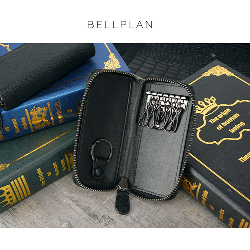 bellplan钥匙收纳包男女士拉链