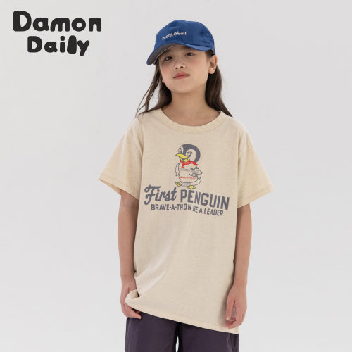 DAMON圆领日系DD企鹅卡通印花T恤