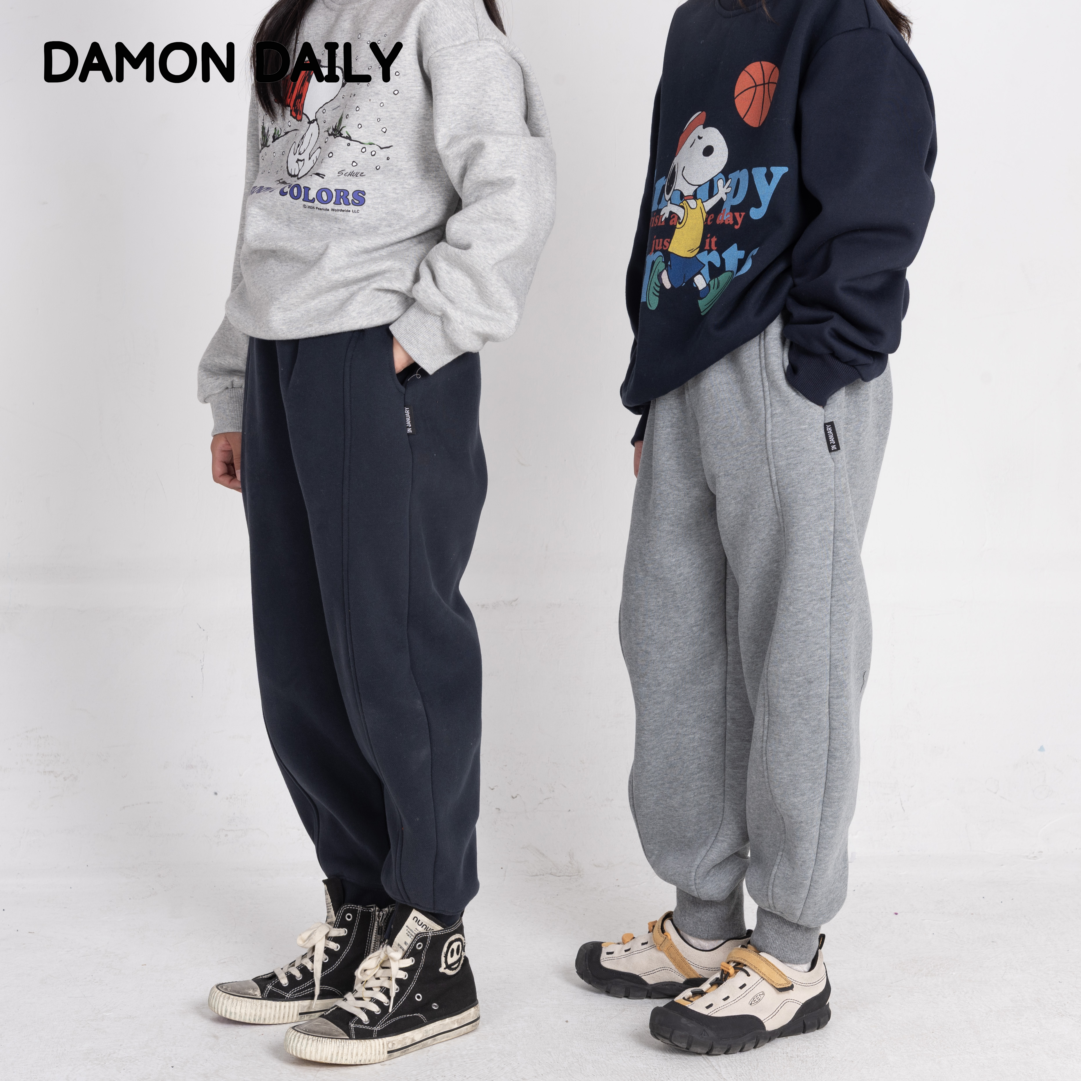 儿童冬季摇粒绒不掉毛加绒裤