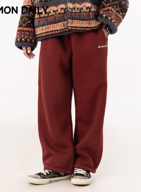 【Damon12/27日 10:00上新】新年儿童加绒刺绣字母宽松休闲运动裤