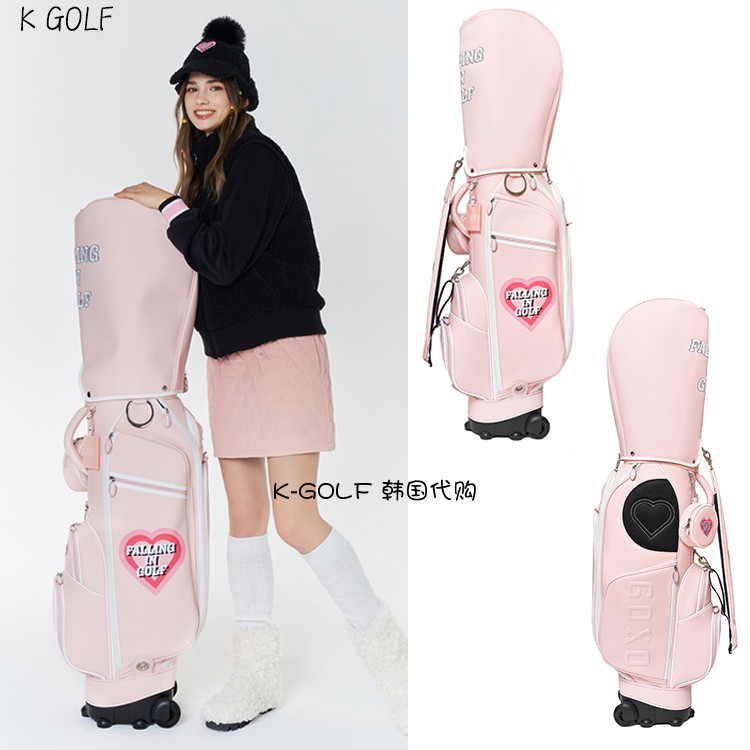 韩国代购GOXO高尔夫杆包22年四季女球杆包粉色golf实用便携运动