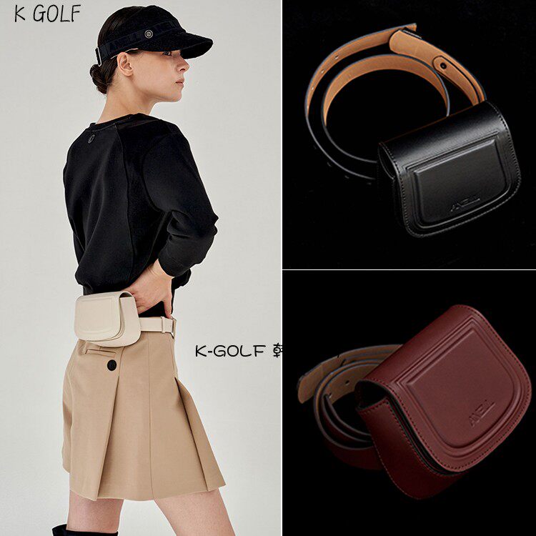 韩国代购ANELL高尔夫腰包22年冬女托特腰包高品质缝制golf腰包
