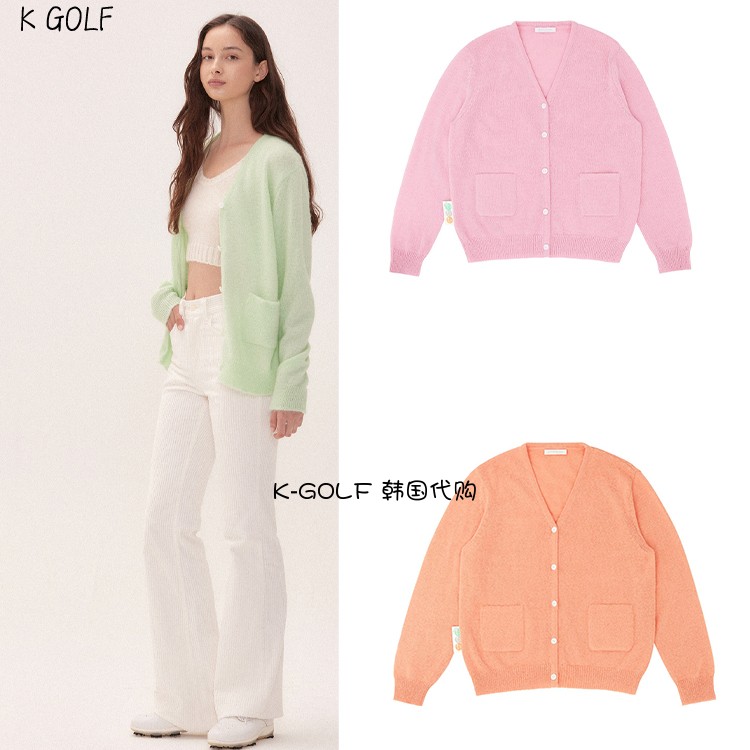 PIVVEE韩国正品代购高尔夫球服24年女秋冬季轻盈舒适马海毛开衫