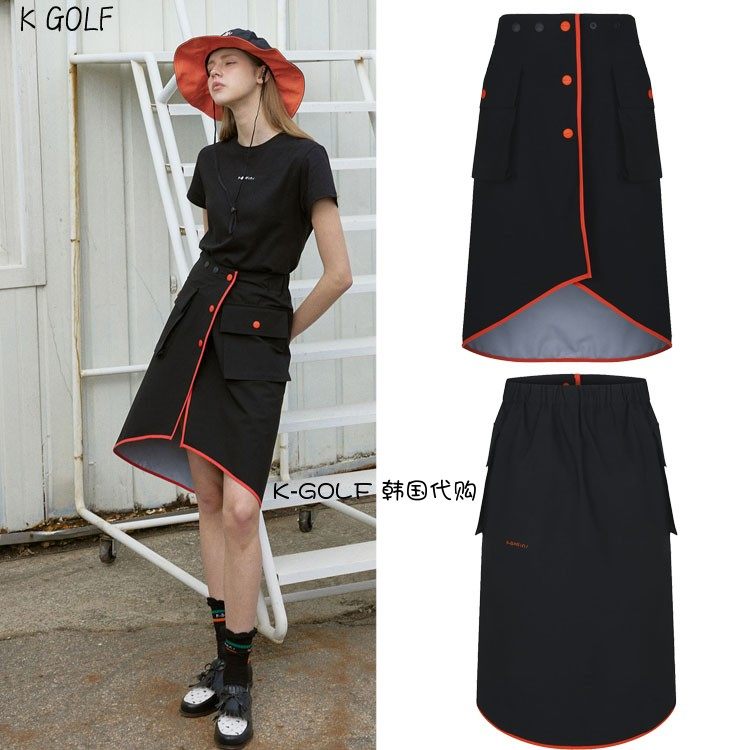 KANDINI韩国正品代购高尔夫球服24年女四季口袋撞色挡腿防水雨裙