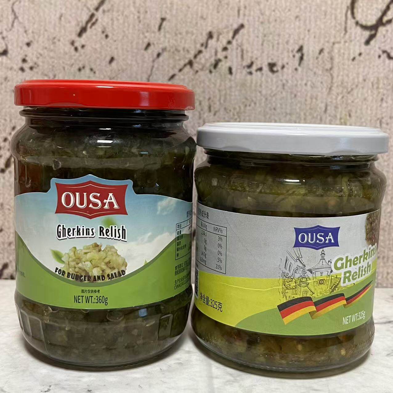 临期裸价特卖 OUSA欧萨青瓜蓉325g 青瓜碎酸黄瓜酱 涂抹面包汉堡