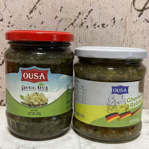 临期裸价特卖 OUSA欧萨青瓜蓉325g 青瓜碎酸黄瓜酱 涂抹面包汉堡