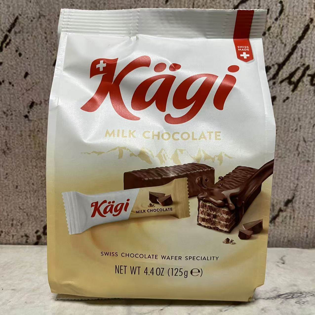 临期清仓特卖 瑞士进口Kagi卡奇迷你牛奶巧克力威化饼干125g袋装