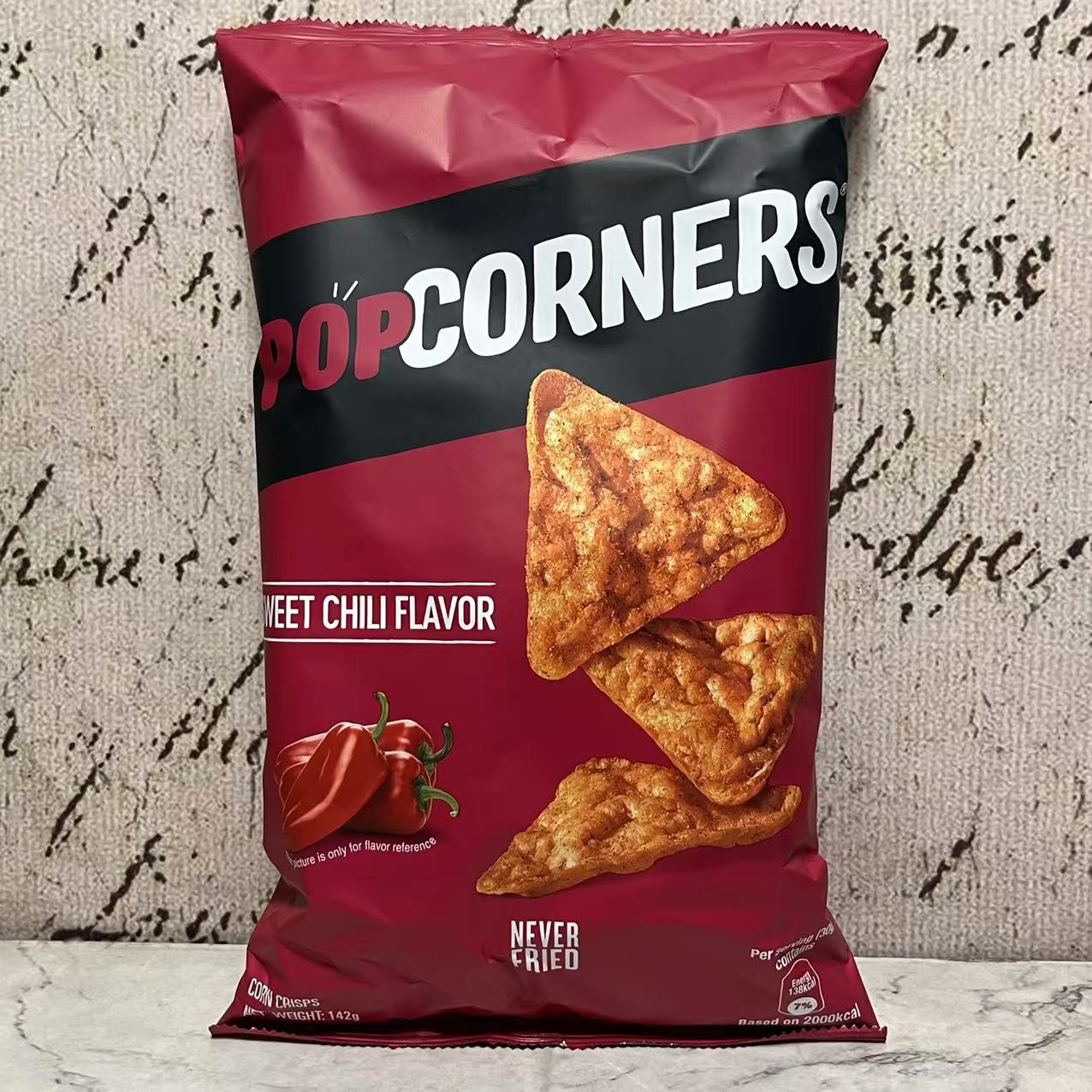 临期特卖 柬埔寨进口POPCORNERS甜辣椒味玉米片142g袋装 休闲零食