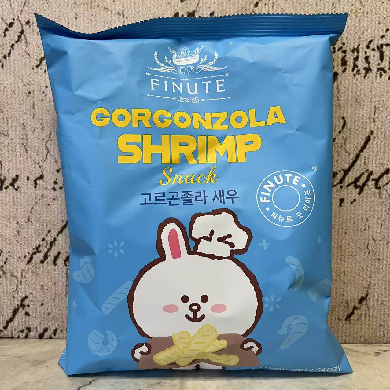 临期清仓特卖 韩国进口戈贡佐拉干酪味虾条72g袋装 休闲膨化零食