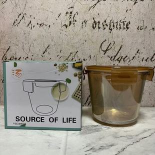 特价售卖 时尚保鲜玻璃带盖汤桶约500ml 耐热保鲜盒 便当饭盒圆形