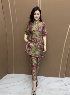 大衫天丝麻2026夏季短袖两件套