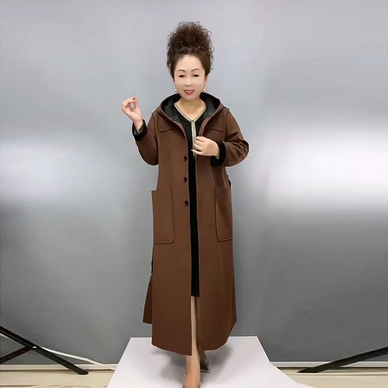 春秋2023新款外套妈妈过膝高端气质阔太太风衣气质女人中长款大衣