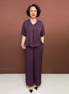 气质妈妈国风短袖两件套夏季套裤