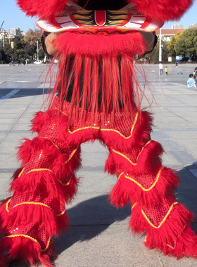 舞狮狮裤羊毛狮裤子醒狮狮被南狮狮子皮成人舞狮子裤舞狮表演服装