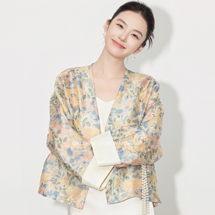 【语诗】国风新中式提花薄款外套春夏2026新洋气减龄宽松开衫上衣