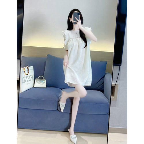 甜美铅笔裙蕾丝纯色无袖少女裙