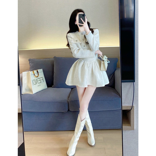 小女人最爱粗花呢2022秋季套装裙