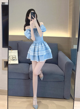 夏装搭配一整套时尚2023新款气质甜美小个子网红减龄芭蕾风两件套