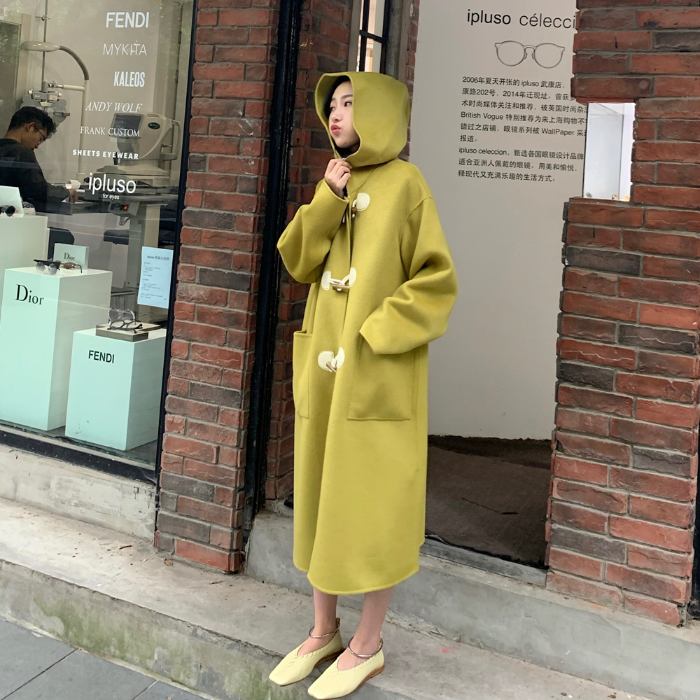 特惠清仓！牛角扣复古大衣羊绒