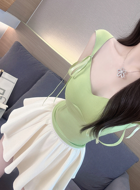 上衣女夏季2024新款气质名媛设计感小心机露背纯欲蝴蝶结甜辣T恤