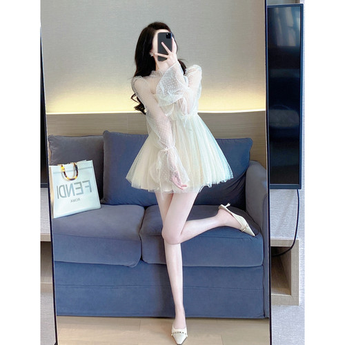 小女人最爱甜美纱网纯色蓬蓬裙