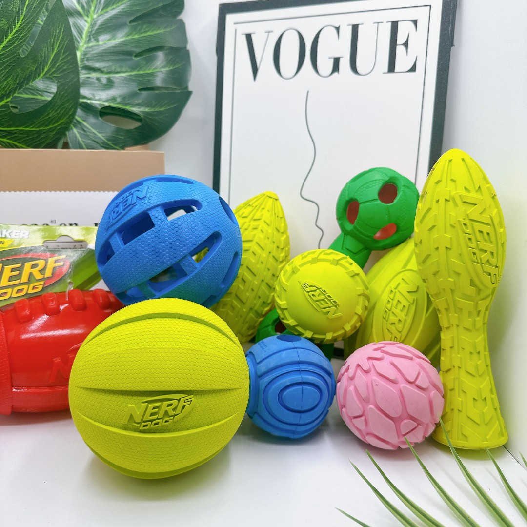 48包邮实心球耐咬瑕疵清仓大小狗橡胶发声藏食玩具不粘毛随意清洗